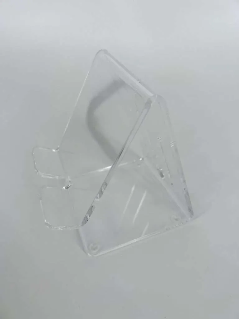 Triangular clear acrylic cellphone holder display stand